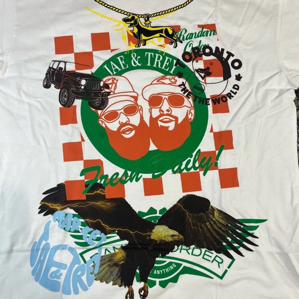Market Studios Jae & Trey Limited Edition T-Shirt Graphic Print White L NWT